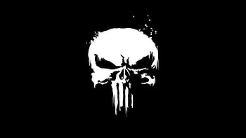 The Punisher Minimal Logo HD wallpaper