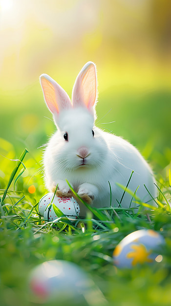 Easter Bunny, easter bunny, rabbit, Easter, grass, egg HD phone wallpaper