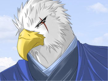 Eagle, blue, zohar, anime, bird, furry, sky HD wallpaper