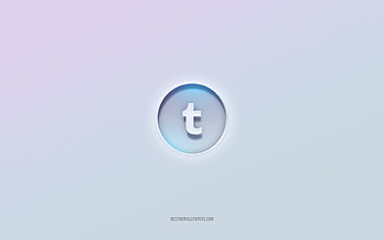 Tumblr logo, cut out 3d text, white background, Tumblr 3d logo, Tumblr emblem, Tumblr, embossed logo, Tumblr 3d emblem HD wallpaper