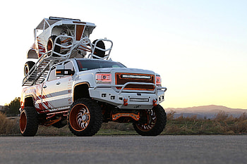 Stacked, Truck, White, Buggy, Lift HD wallpaper