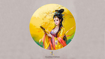Fine Beauty, asian, art, girl, beautiful, woman, digital, fantasy, pretty, yellow, fine, phoenix lu, lovely, female HD wallpaper