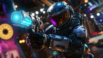 Galactic Guardian: Space Knight, Sci Fi, weapon HD wallpaper