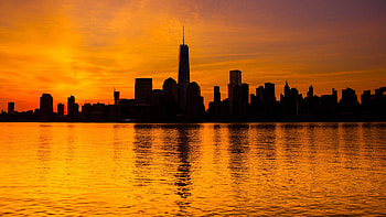 Harbor, New York Sunset HD wallpaper