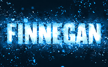Happy Birtay Finnegan, , blue neon lights, Finnegan name, creative, Finnegan Happy Birtay, Finnegan Birtay, popular american male names, with Finnegan name, Finnegan HD wallpaper