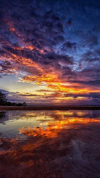 Sunset, Golden Sky HD phone wallpaper