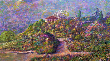 Painting, talent, art, house HD wallpaper