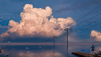 Cable Lines, artist, artwork, art, digital-art, pixiv HD wallpaper
