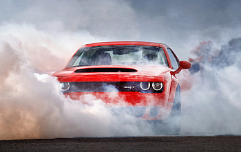 Red Dodge Challenger, dodge-challenger, cars HD wallpaper