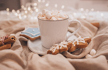 Food, Cookies, Cup, Marshmallow, Zephyr HD wallpaper