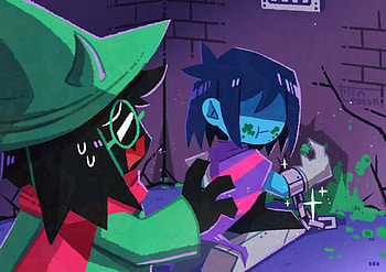 Deltarune Duo: Kris & Ralsei Video Game, Ralsei (deltarune), Kris (deltarune), video game, deltarune HD wallpaper