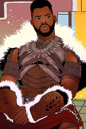 Scotty Hervouet's fanart, M'Baku masterpiece, Black Panther inspiration HD phone wallpaper