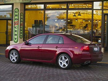 Auto, Acura, Cars, Building, Side View, Style, Akura, Street, Tl, 2004, Burgundy, Vinous HD wallpaper