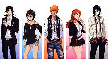 Bleach characters, Ichigo and Rukia HD wallpaper