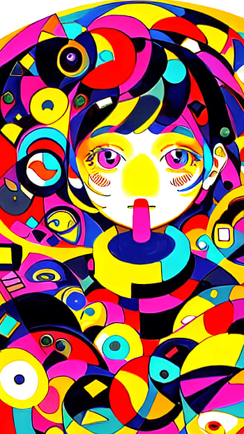 Kandinsky Girl-1, Anime, girl, Abstract, anime girl HD phone wallpaper