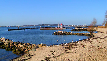 Seaside, blue, sky, spring, clear HD wallpaper