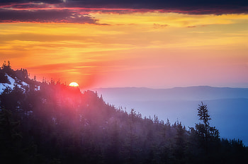 Red Sky Outdoors Mountain Range , mountains, sky, nature HD wallpaper