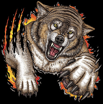 Art, Grin, Predator, Wolf, Bounce, Jump HD phone wallpaper