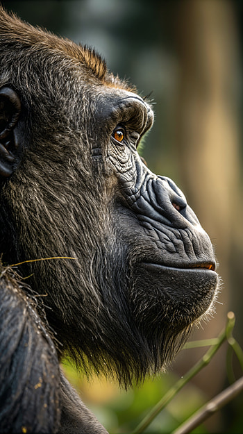 Majestic Gorilla: Stunning , gorilla, Animal, Wildlife, nature, portrait HD phone wallpaper