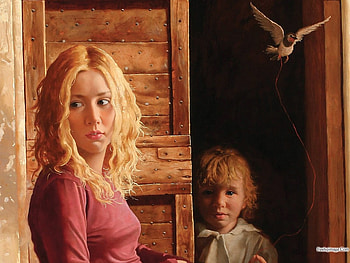 Family portrait, painting, art, girl, people, child HD wallpaper