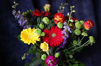 Flowers, Roses, Chrysanthemum, Gerberas, Greens, Bouquet, Composition, Levkoy, Gillyflower HD wallpaper