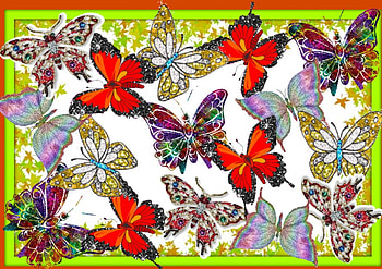BUTTERFLY COLLECTION, ART, ABSTRACT, BUTTERFLIES, COLLECTION HD wallpaper