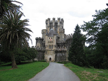Castillo de Butron, spain, flag, castle, victory HD wallpaper