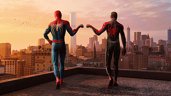 Spider Man Guides The Young Hero, spiderman, superheroes, artwork, artist, digital-art HD wallpaper