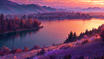 Yshkanosh Purple River, purple, sunset, river, fantasy, landscape, fantasy landscape HD wallpaper