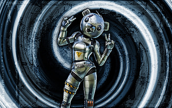 Metal Team Leader, blue grunge background, Fortnite, vortex, Fortnite characters, Metal Team Leader Skin, Fortnite Battle Royale, Metal Team Leader Fortnite HD wallpaper