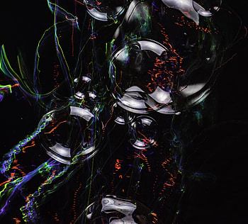 Bubbles, Dark, Circles, Lines HD wallpaper