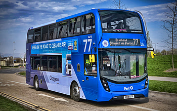 Alexander Dennis Enviro400, blue bus, 2019 buses, R, double-decker buses, passenger transport, passenger bus, Alexander Dennis HD wallpaper
