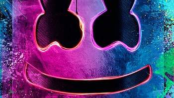 Neon Marshmello Helmet, marshmello, music, dj, helmet HD wallpaper