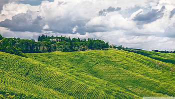 Scenic Panoramic View, Hilly Landscape, landscapes, hills, green, fields, nature, Europe HD wallpaper
