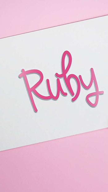 R Name, Ruby, Pink Background HD phone wallpaper