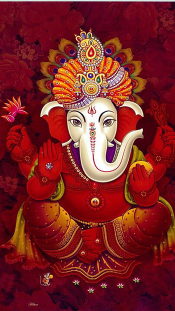 Ganpati , Ganesh Ji, Painting HD phone wallpaper