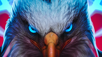 Eagle Glowing Angel Eyes , eagle, artist, artwork, digital-art HD wallpaper