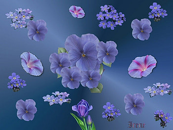BLUES, blue, colorful, green, leaf, flowers HD wallpaper
