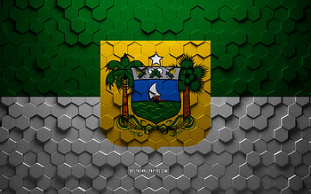 Flag of Rio Grande do Norte, honeycomb art, Rio Grande do Norte hexagons flag, Rio Grande do Norte, 3d hexagons art, Rio Grande do Norte flag HD wallpaper