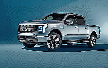 Ford F-150 Lightning, , vector art, 2022 cars, electric cars, creative, abstract cars, F-150 Lightning drawing, cars drawings, tuning, Ford HD wallpaper