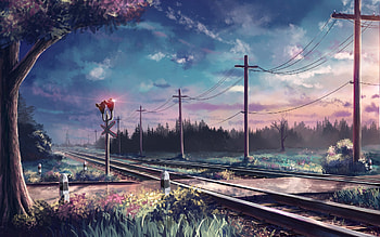 anime, Forest, Landscape, Trees, Path HD wallpaper