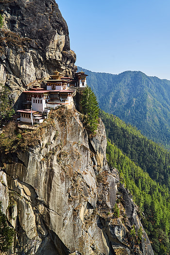 Tiger's Nest Bhutan, Spiritual journey, Majestic views, Sacred site HD phone wallpaper