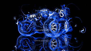 Blue Fire Horse Design Tony Kokhan HD wallpaper