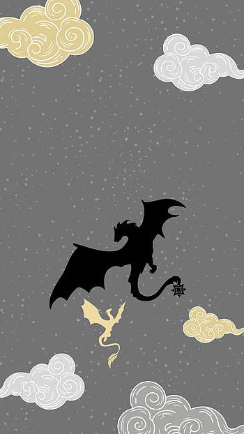 Fourth Wing: Minimalist Grey Dragon, minimalist, dragon, grey HD phone wallpaper