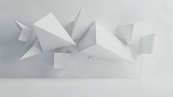 Pristine White Geometry — Aesthetic, Abstract, Geometric Shapes HD wallpaper