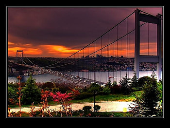 bosphorus always, night, bosphorus, turkey, istanbul, bridge HD wallpaper