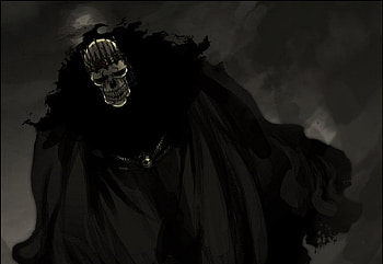 Baraggan Louisenbairn, skeleton, skull, crown, bleach, arrancar, anime, monochrome, espada, baraggan HD wallpaper