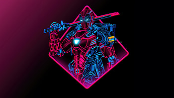 Iron Man Neon Artwork , iron-man, superheroes, artwork, digital-art, neon, art HD wallpaper