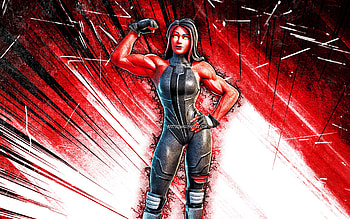 Red She-Hulk, grunge art, Fortnite Battle Royale, Fortnite characters, Red She-Hulk Skin, red abstract rays, Fortnite, Red She-Hulk Fortnite HD wallpaper
