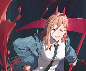 Chainsaw Man Quad — Horned Devil Girl, Anime, Chainsaw Man HD wallpaper